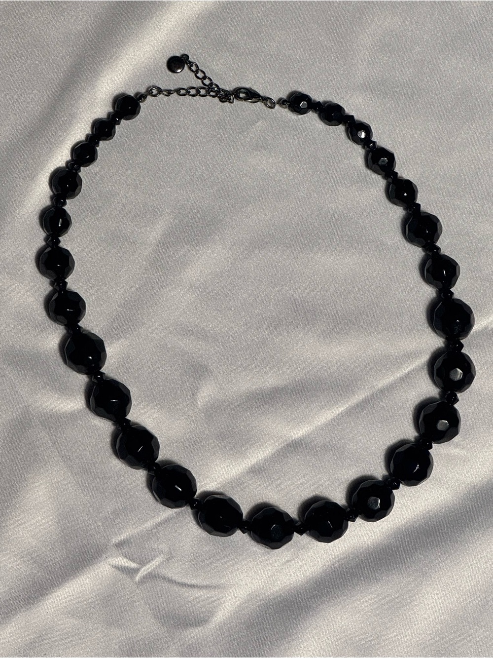 Liz Claiborne Black Faceted Bead Necklace